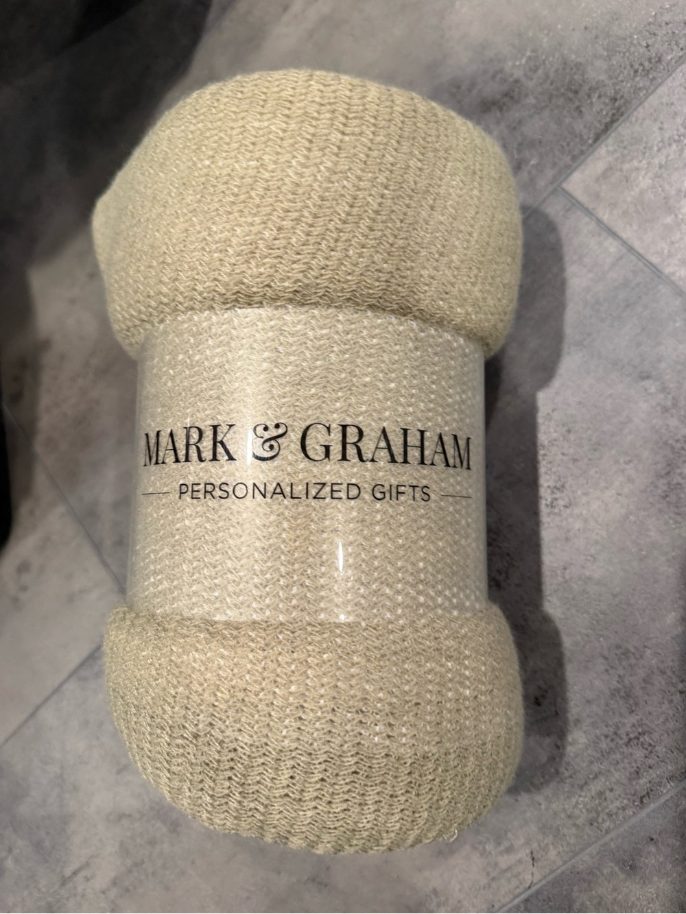 Mark & Graham Cream Knit Throw